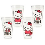 Hello Kitty Glasses 16-Ounce 4-Pack